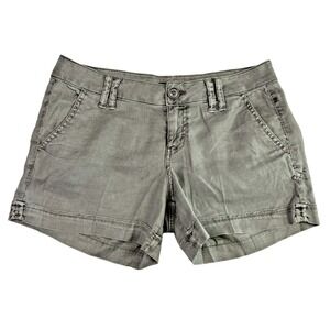 Level 99 Shorts Womens 28 Gray Chino 4" Inseam Linen‎ Blend Boho Preppy Beach